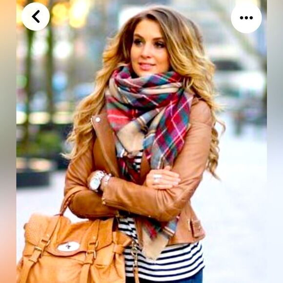 Target Merona flannel tartan plaid large scarf - Picture 1 of 8